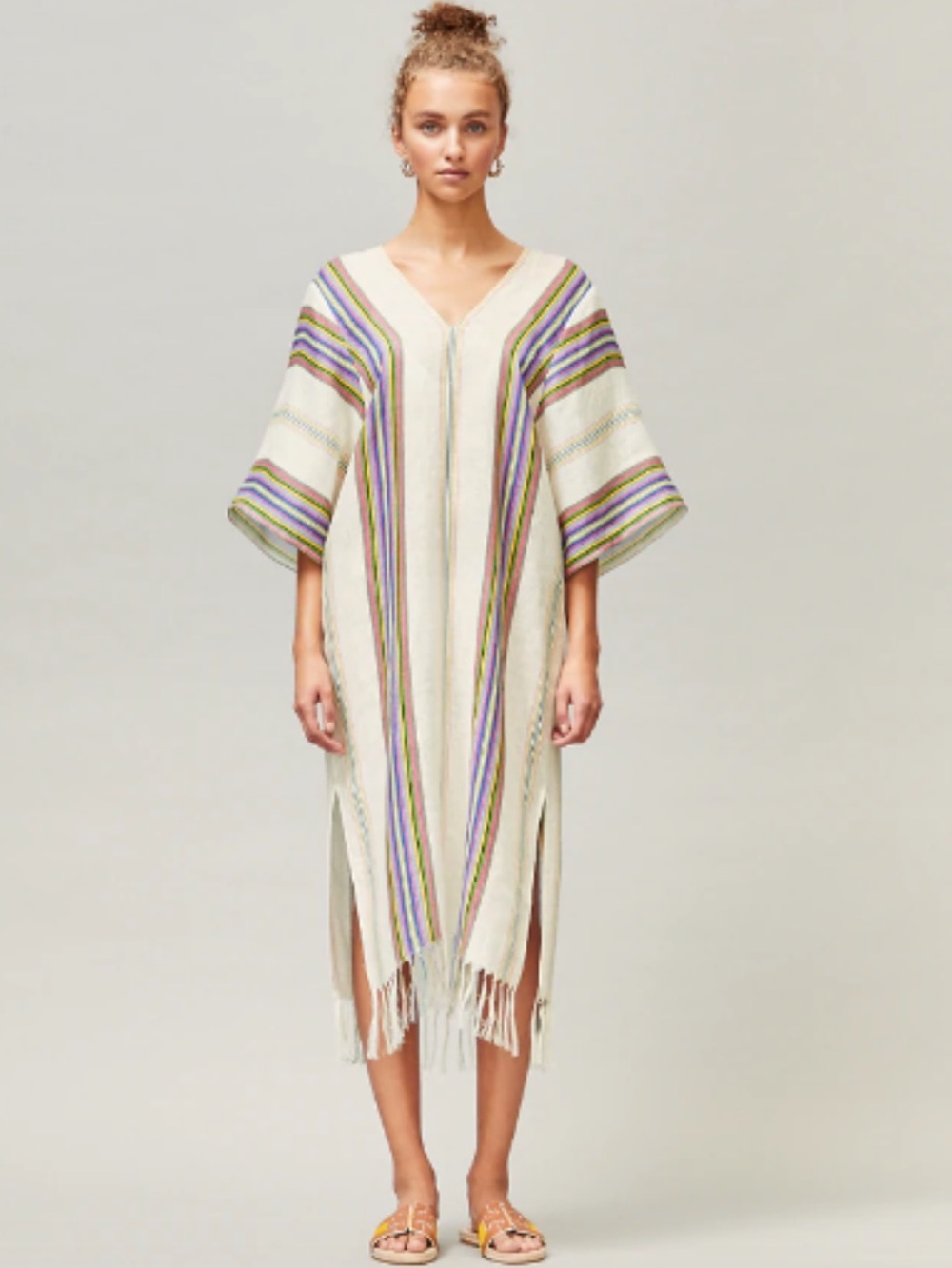 Tory Burch Stripe Caftan Dress Coverup Size XL